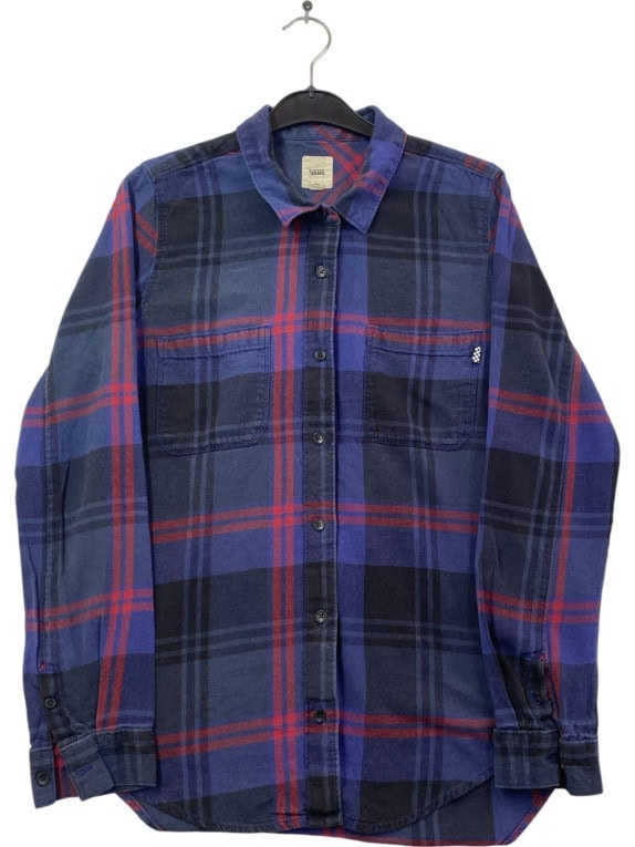 VANS CAMICIA A QUADRI SKATE BLU UOMO PRE OWNED M