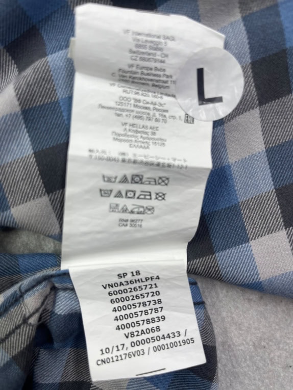 VANS CAMICIA A QUADRI TAILORED FIT LOGO BLU/GRIGIO DA UOMO L