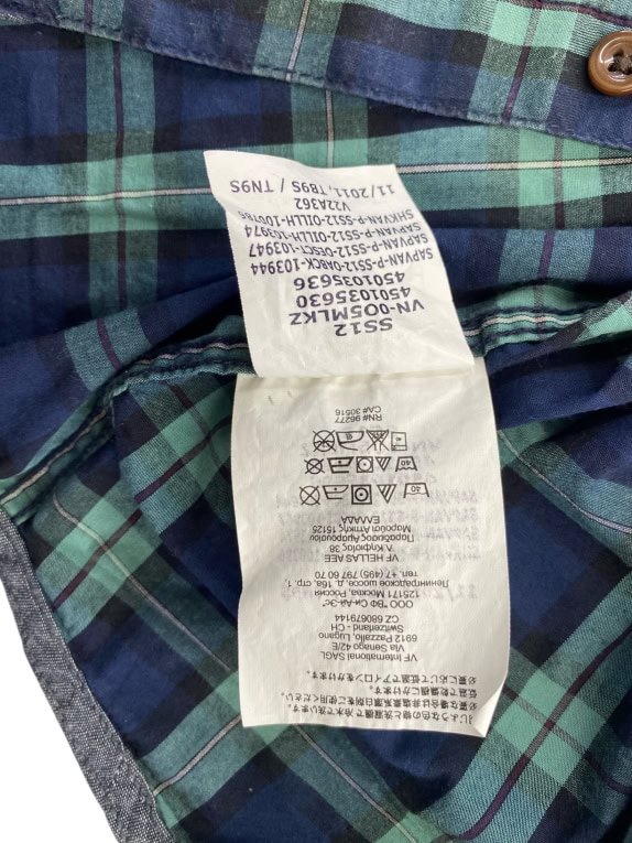 CAMICIA VANS VINTAGE CON LOGO A QUADRI BLU/VERDE DA UOMO S