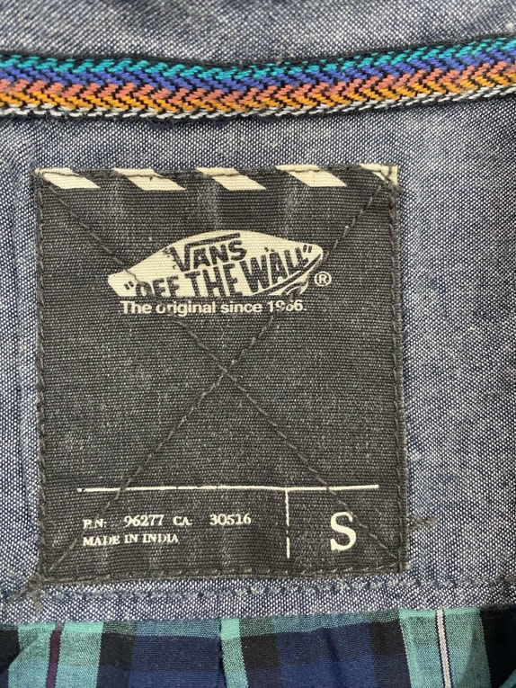 CAMICIA VANS VINTAGE CON LOGO A QUADRI BLU/VERDE DA UOMO S