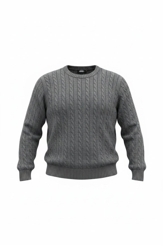 VANS MAGLIONE TRECCE GRIGIO UNISEX PRE OWNED L