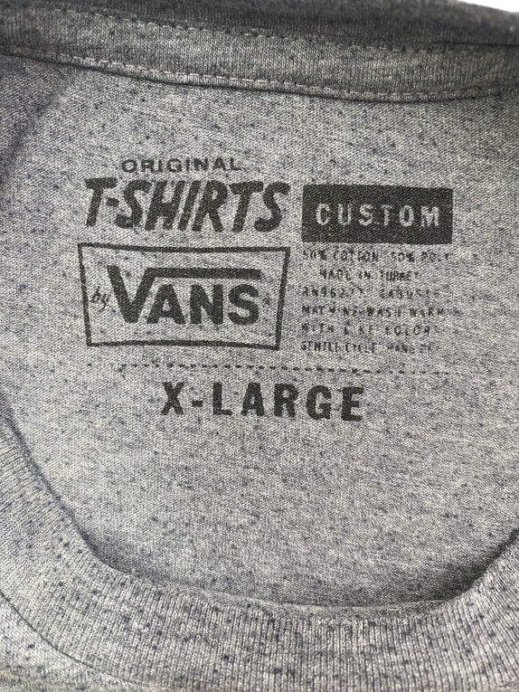 VANS T-SHIRT CASUAL LOGO PRINT "OFF THE WALL" ΓΚΡΙ UNISEX XL
