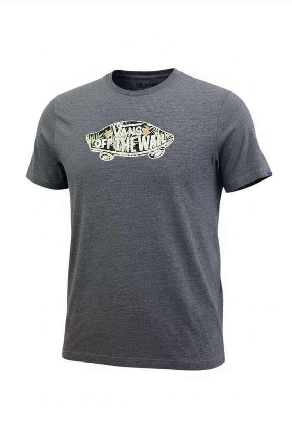 VANS T-SHIRT CASUAL CON STAMPA LOGO 'OFF THE WALL' GRIGIO UNISEX XL
