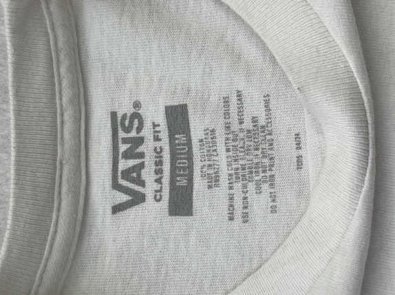 VANS T SHIRT MINIMAL OFF WHITE MENS PRE OWNED S