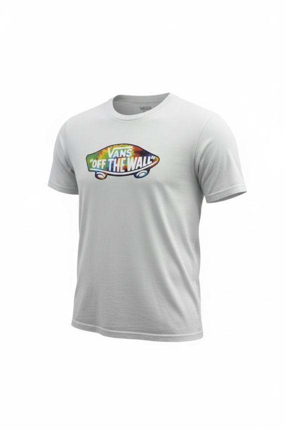 VANS T-Shirt "Off The Wall" Tie-Dye Skateboard Logo Λευκό Ανδρικό S