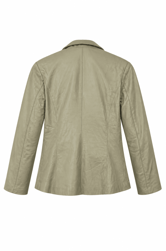 VERA PELLE BLAZER MINIMAL BEIGE WOMEN PRE OWNED S
