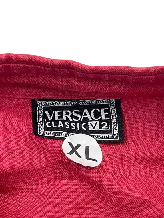 VERSACE CLASSIC CAMICIA MANICA CORTA UTILITY ROSSA UOMO PRE OWNED XL