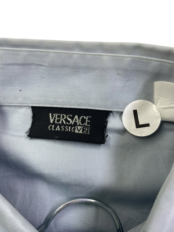 VERSACE CLASSIC V2 VINTAGE MINIMAL SHIRT GREY MEN'S L