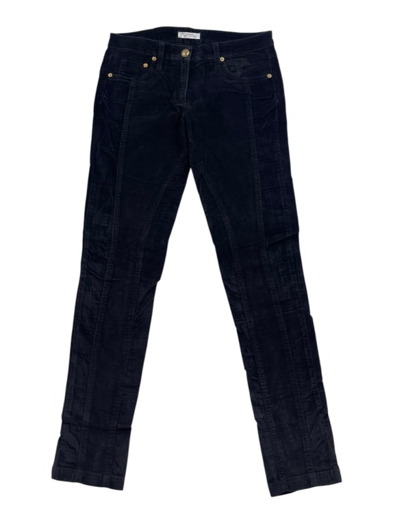 Versace Collection Παντελόνι Velvet Slim Minimal Μαύρο Γυναικείο S