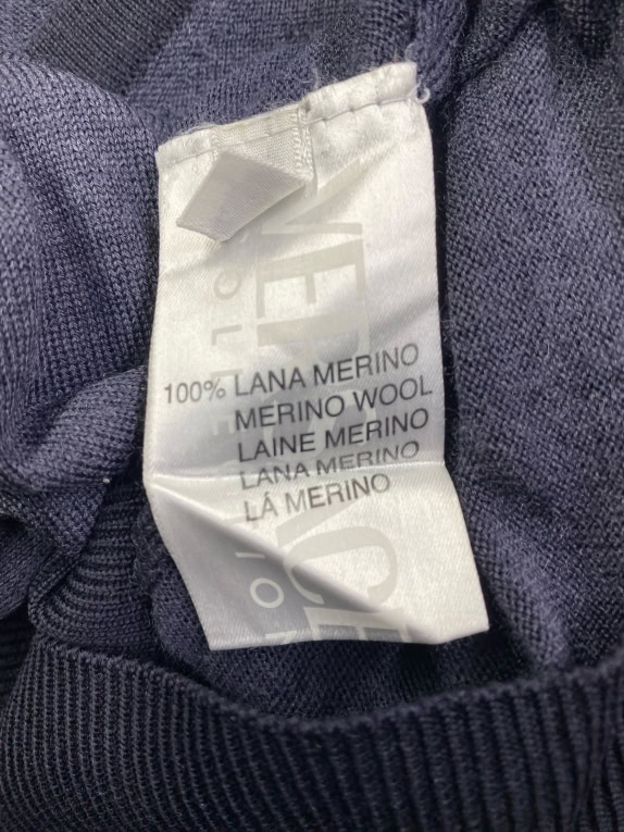 VERSACE COLLECTION Πλεκτό V-Neck Pullover Merino Wool Μπλε Ανδρικό L