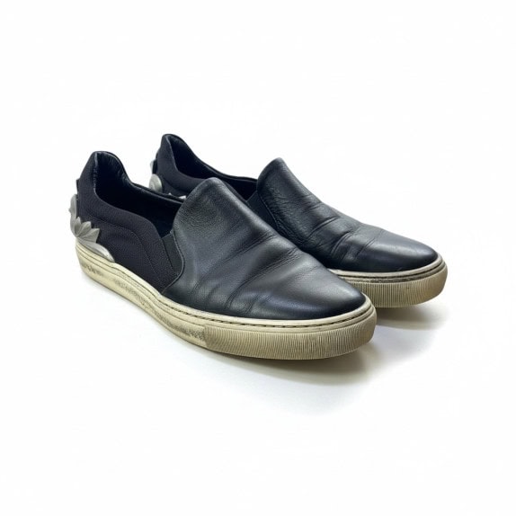 VERSACE COLLECTION ΣΚΑΡΠΙΝΙΑ SLIP-ON ΜΕ LOGO ΛΕΠΤΟΜΕΡΕΙΑ ΜΑΥΡΑ UNISEX