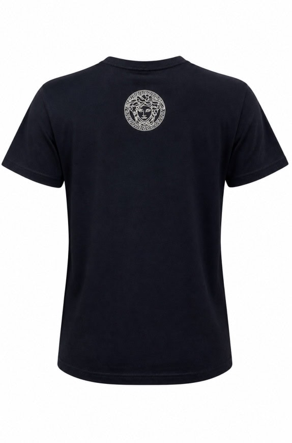 VERSACE GRAPHIC TEE MINIMAL BLACK MEN PRE OWNED M