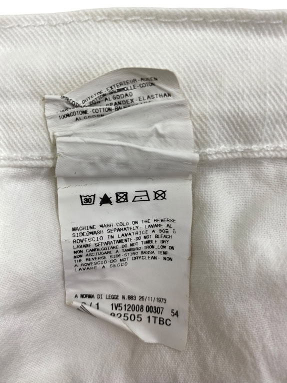 VERSACE JEANS COUTURE pantaloni vintage con logo metallico bianco da donna M