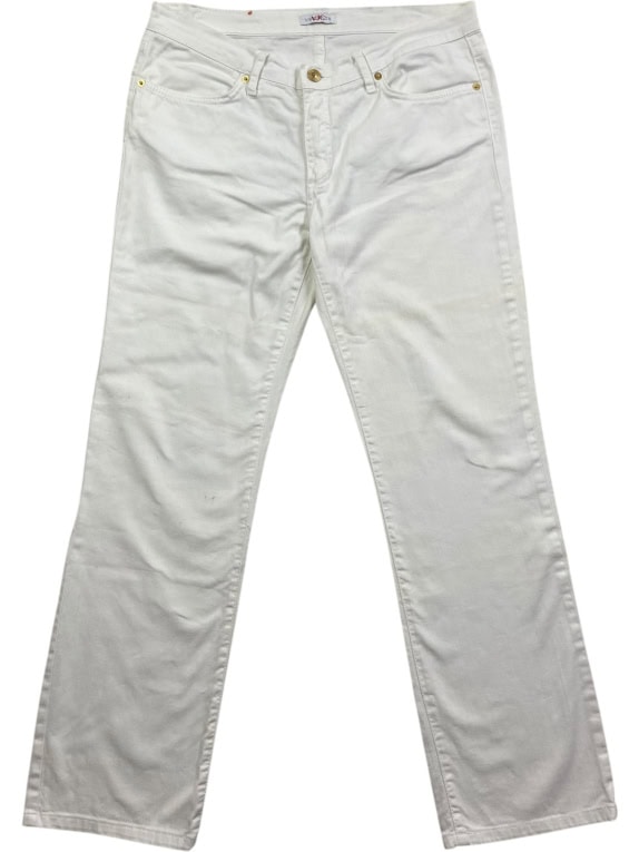 VERSACE JEANS COUTURE ΠΑΝΤΕΛΟΝΙ VINTAGE ΜΕ ΜΕΤΑΛΛΙΚΟ LOGO ΛΕΥΚΟ ΓΥΝΑΙΚΕΙΟ M