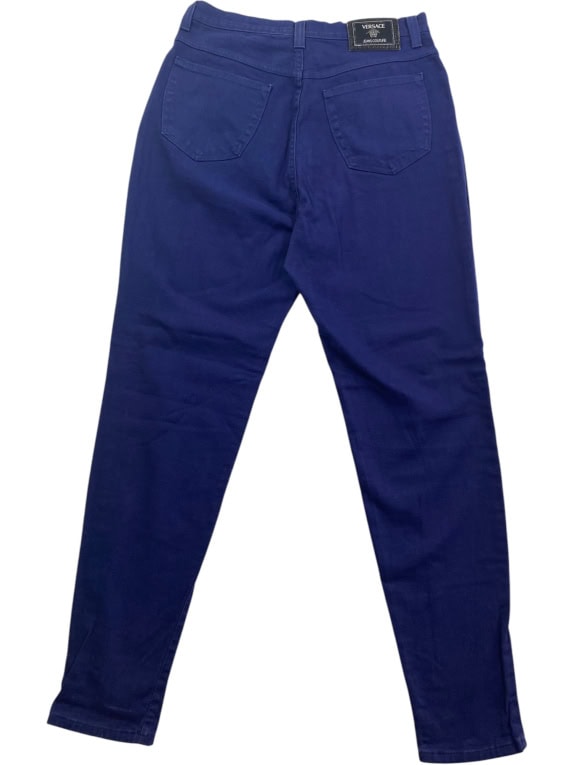 VERSACE JEANS COUTURE jeans vintage con logo blu da donna S/M