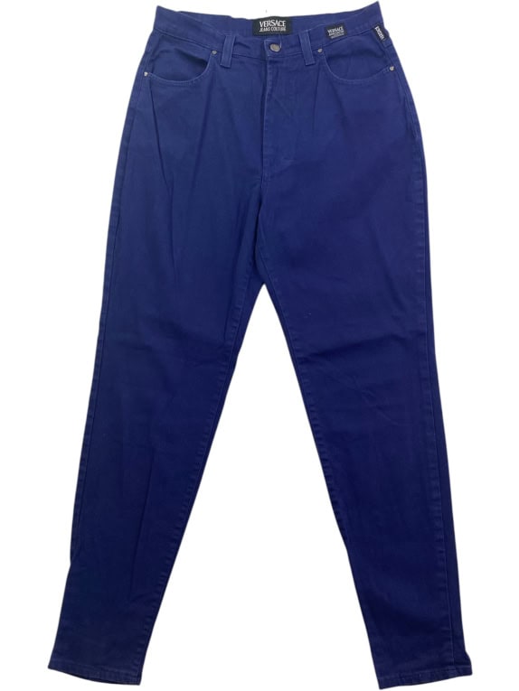 VERSACE JEANS COUTURE jeans vintage con logo blu da donna S/M