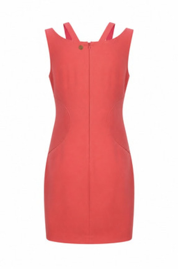 VERSACE JEANS ABITO MINI PULITO CORALLO DONNA PRE OWNED L