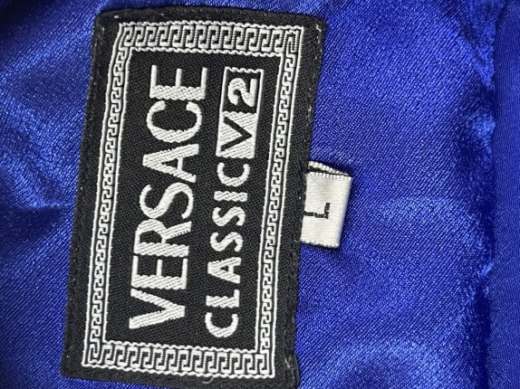 1990s VERSACE ΠΟΥΚΑΜΙΣΟ CLASSIC ΜΠΛΕ ΑΝΤΡΙΚΟ PRE OWNED L