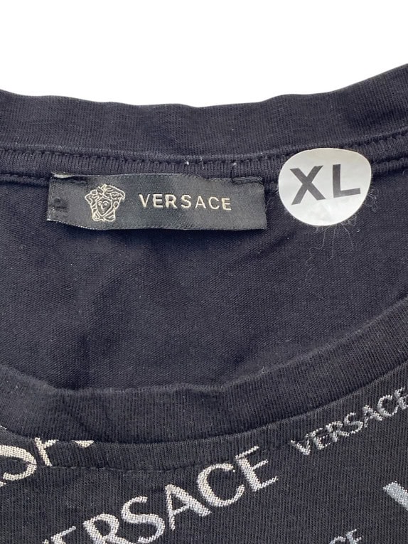 VERSACE T SHIRT GRAPHIC BLACK MENS PRE OWNED XL