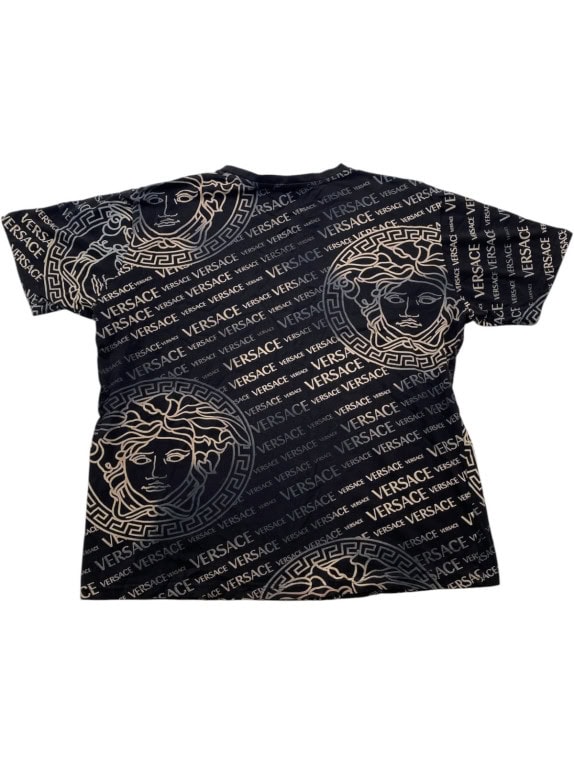 VERSACE T SHIRT GRAPHIC BLACK MENS PRE OWNED XL