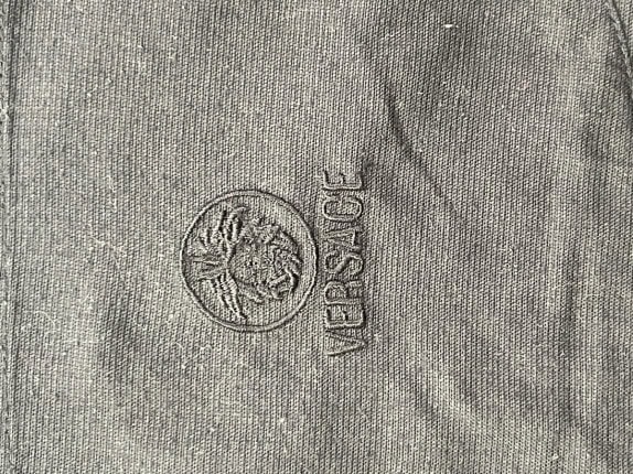 90s VERSACE ΤΟΠΟΘΕΤΗΜΕΝΟ ΠΟΥΚΑΜΙΣΟ ΜΙΝΙΜAL ΜΑΥΡΟ ΑΝΤΡΙΚΟ PRE OWNED XL