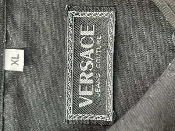 90s VERSACE ΤΟΠΟΘΕΤΗΜΕΝΟ ΠΟΥΚΑΜΙΣΟ ΜΙΝΙΜAL ΜΑΥΡΟ ΑΝΤΡΙΚΟ PRE OWNED XL