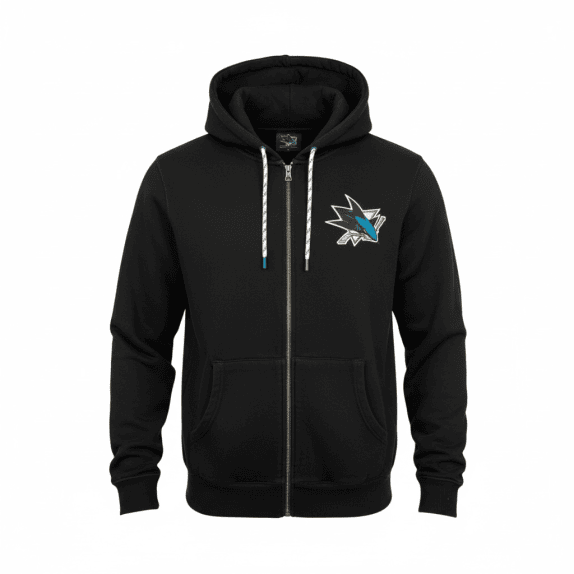 FELPA CON CAPPUCCIO VINTAGE 47 BRAND NHL SAN JOSE SHARKS NERA DA UOMO L/XL