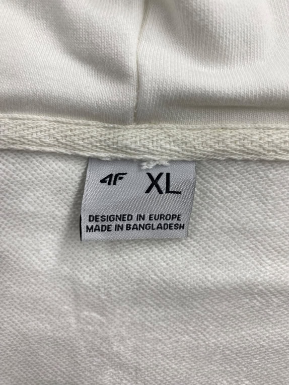 VINTAGE 4F giacca felpa con cappuccio casual Prototype Logo bianco da uomo XL
