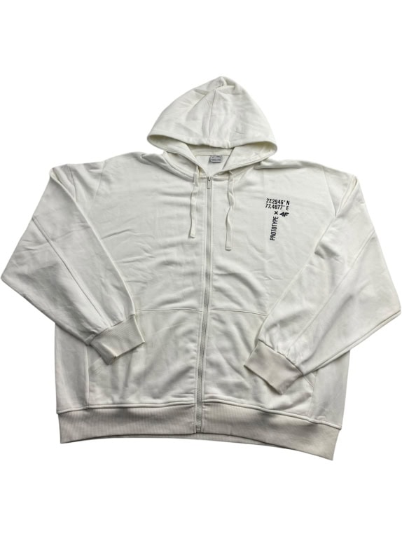 VINTAGE 4F giacca felpa con cappuccio casual Prototype Logo bianco da uomo XL
