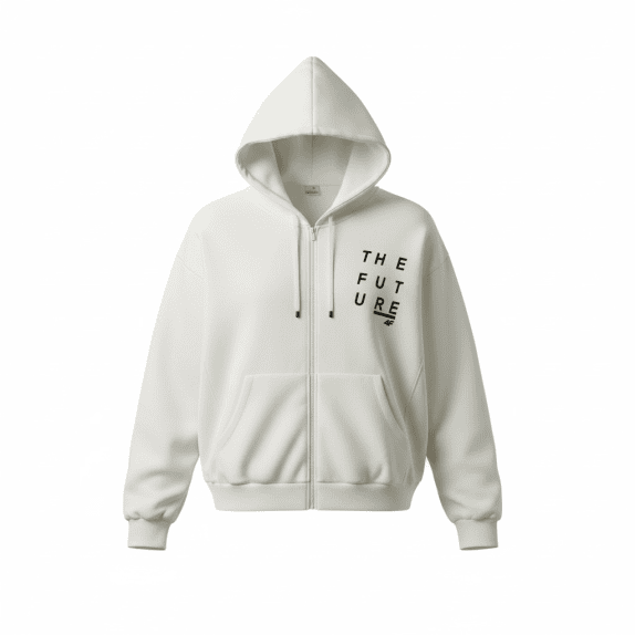 VINTAGE 4F ΖΑΚΕΤΑ ΦΟΥΤΕΡ ΜΕ ΚΟΥΚΟΥΛΑ "THE FUTURE" OFF-WHITE ΑΝΔΡΙΚΗ XL