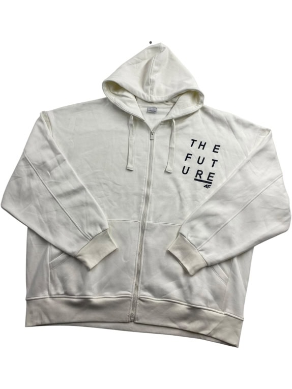 VINTAGE 4F ΖΑΚΕΤΑ ΦΟΥΤΕΡ ΜΕ ΚΟΥΚΟΥΛΑ "THE FUTURE" OFF-WHITE ΑΝΔΡΙΚΗ XL