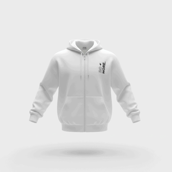 VINTAGE 4F ZIP-UP HOODIE "DO MORE" WHITE MEN'S XL