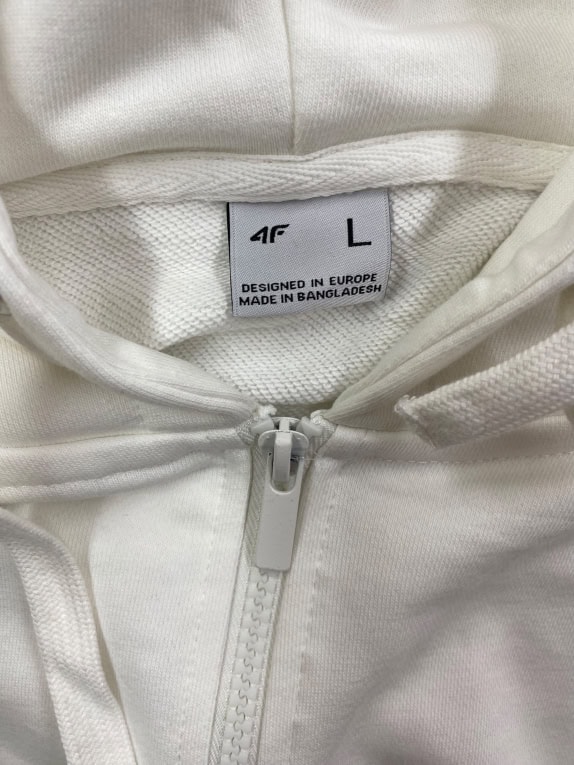 VINTAGE 4F GIACCA CON CAPPUCCIO STAMPA LOGO BIANCO UOMO L/XL