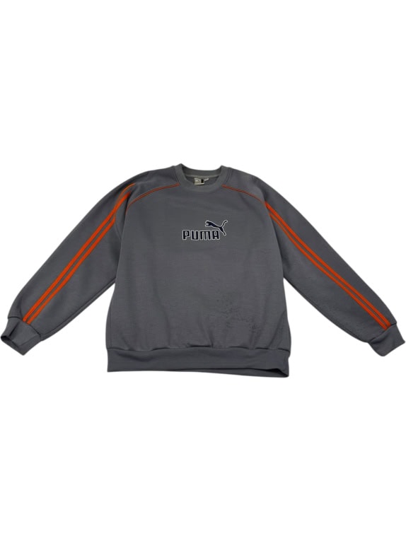 VINTAGE 80s MEN'S PUMA GREY/ORANGE SWEATSHIRT XL