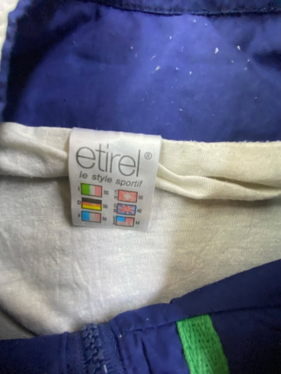 Tuta Etirel vintage anni \'90 blu/bianco L