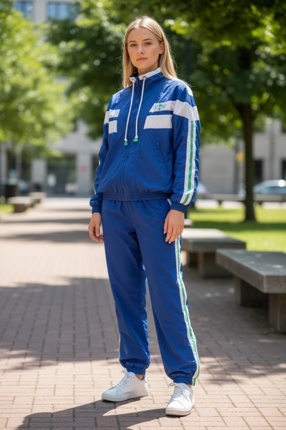 Vintage 90s Etirel Tracksuit Σετ Μπλε/Λευκό L