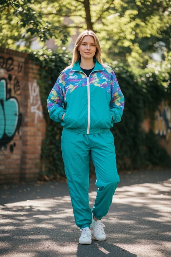 Vintage 90s It’s Okay Colorful Windbreaker Tracksuit Set Size L
