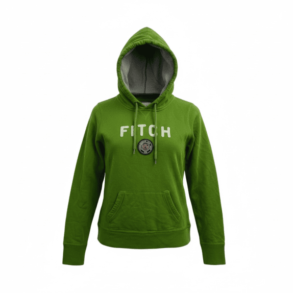 FELPA CON CAPPUCCIO LOGO VINTAGE ABERCROMBIE & FITCH VERDE DONNA M