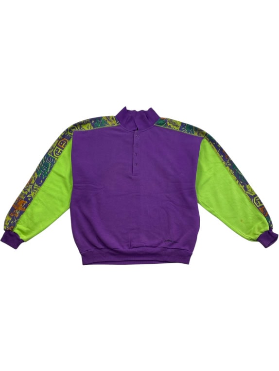 Vintage Active Swiss Design Tracksuit Μωβ/Πράσινο Set 90s Size L