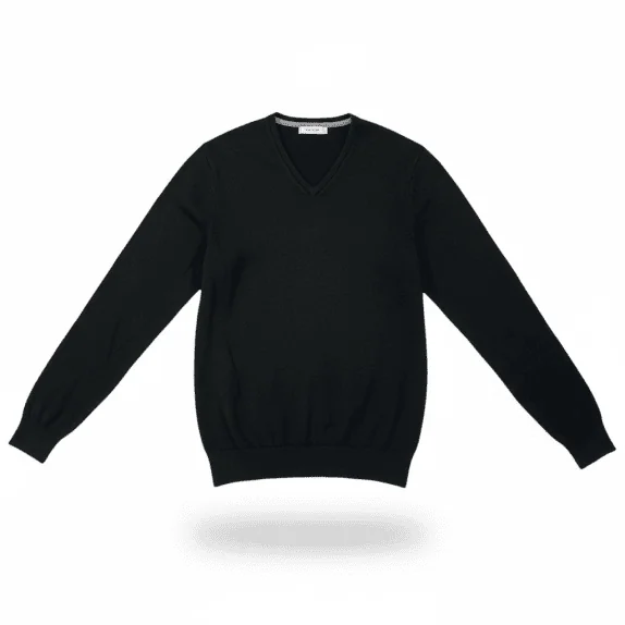 VINTAGE ADIDAS ADIPURE V-NECK SWEATER BLACK S