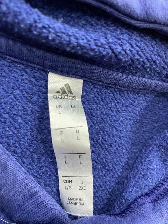 VINTAGE ADIDAS ΦΟΥΤΕΡ ΜΕ ΚΟΥΚΟΥΛΑ ΡΙΓΕΣ ΜΠΛΕ ΑΝΔΡΙΚΟ L