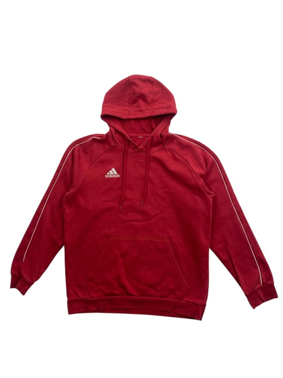 VINTAGE ADIDAS LOGO HOODIE RED MEN'S M/L