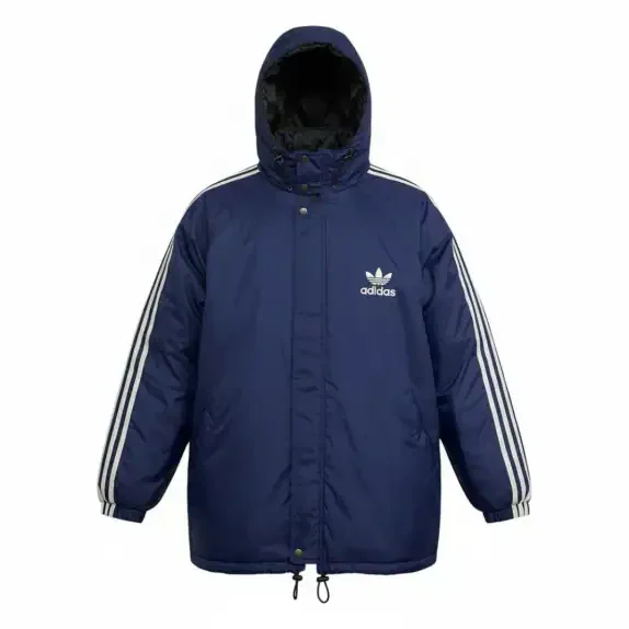 VINTAGE ADIDAS ΜΠΟΥΦΑΝ ΜΕ ΚΟΥΚΟΥΛΑ ΚΑΙ ΜΕΓΑΛΟ LOGO ΠΙΣΩ ΜΠΛΕ UNISEX S