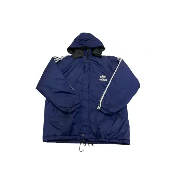 VINTAGE ADIDAS ΜΠΟΥΦΑΝ ΜΕ ΚΟΥΚΟΥΛΑ ΚΑΙ ΜΕΓΑΛΟ LOGO ΠΙΣΩ ΜΠΛΕ UNISEX S