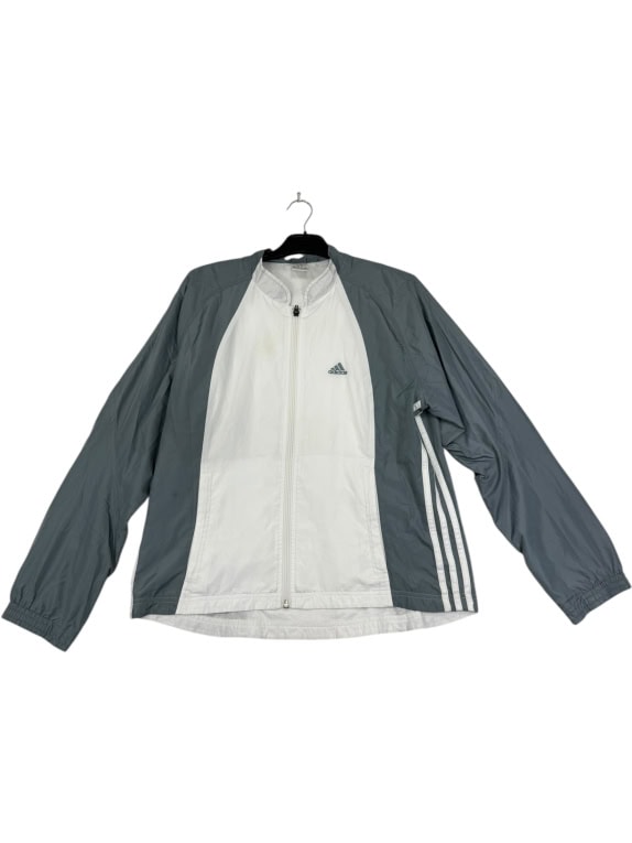VINTAGE ADIDAS WINDBREAKER ΜΠΟΥΦΑΝ ΓΚΡΙ-ΛΕΥΚΟ ΓΥΝΑΙΚΕΙΟ M