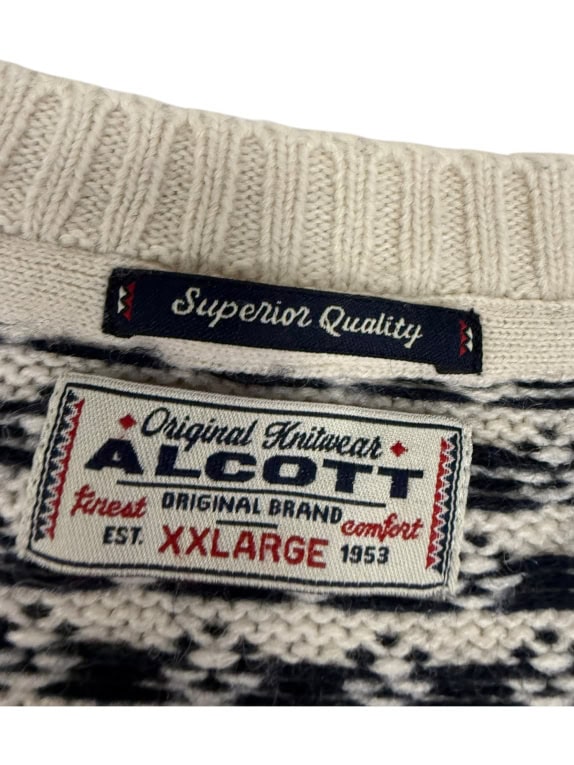 VINTAGE ALCOTT FAIR ISLE KNIT SWEATER MEN'S XXL