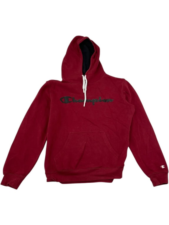 VINTAGE MEN'S CHAMPION HOODIE BURGUNDY SIZE XS/S