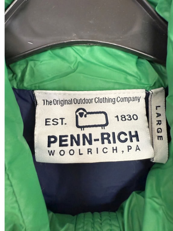 VINTAGE Men's Puffer Jacket Penn-Rich Bright Green L