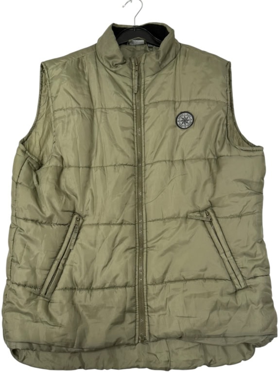 Gilet/smanicato da uomo vintage imbottito in piuma kaki
