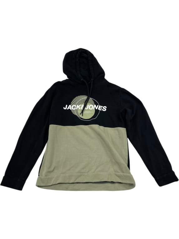VINTAGE MEN'S JACK & JONES HOODIE BLACK/BEIGE SIZE L